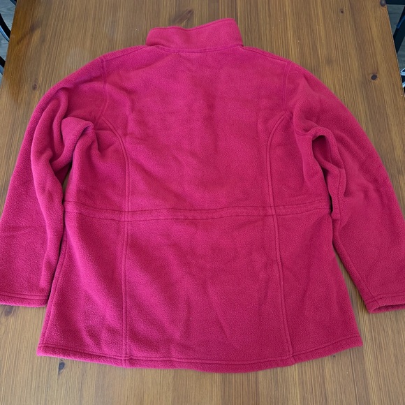 L.L. Bean Cranberry Red Full Zip Up Fleece Jacket - 1X - Picture 2 of 9